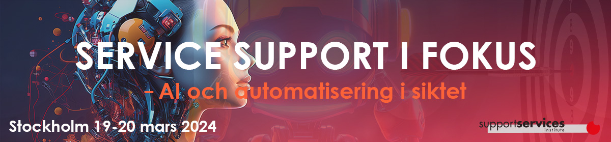 Banner för konferensen Service Support i fokus - AI och automatisering i siktet
