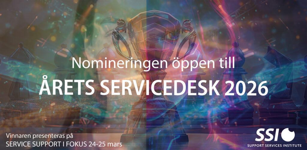 Banner för att visa att nomineringen av årets servicedesk 2026 är öppen